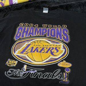 2004 Los Angeles Lakers Playoffs Champions Medium shirt 90s 80s tee for fan men